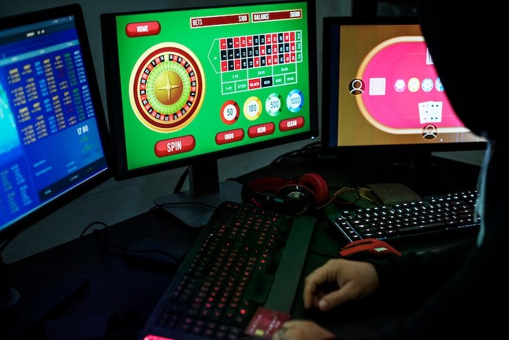 Pengguna memanfaatkan fitur kontrol privasi pada aplikasi digital dengan user interface modern